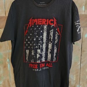Grunt Style Black Tee with Red and White Graphic